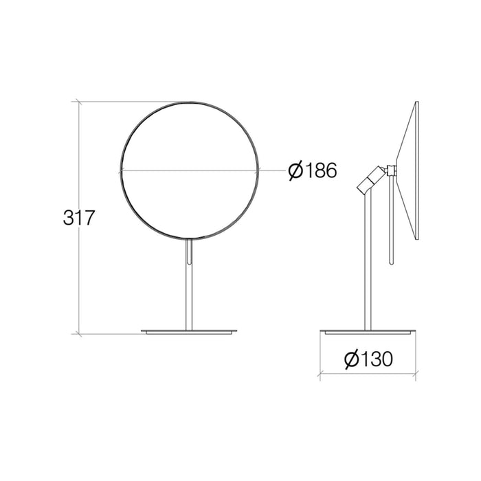 Lineabeta - Specchio ingranditore tondo 3X da appoggio orientabile Mevedo