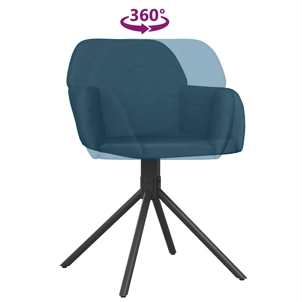 Sedie da Pranzo Girevoli 2 pz Blu in Velluto 344739