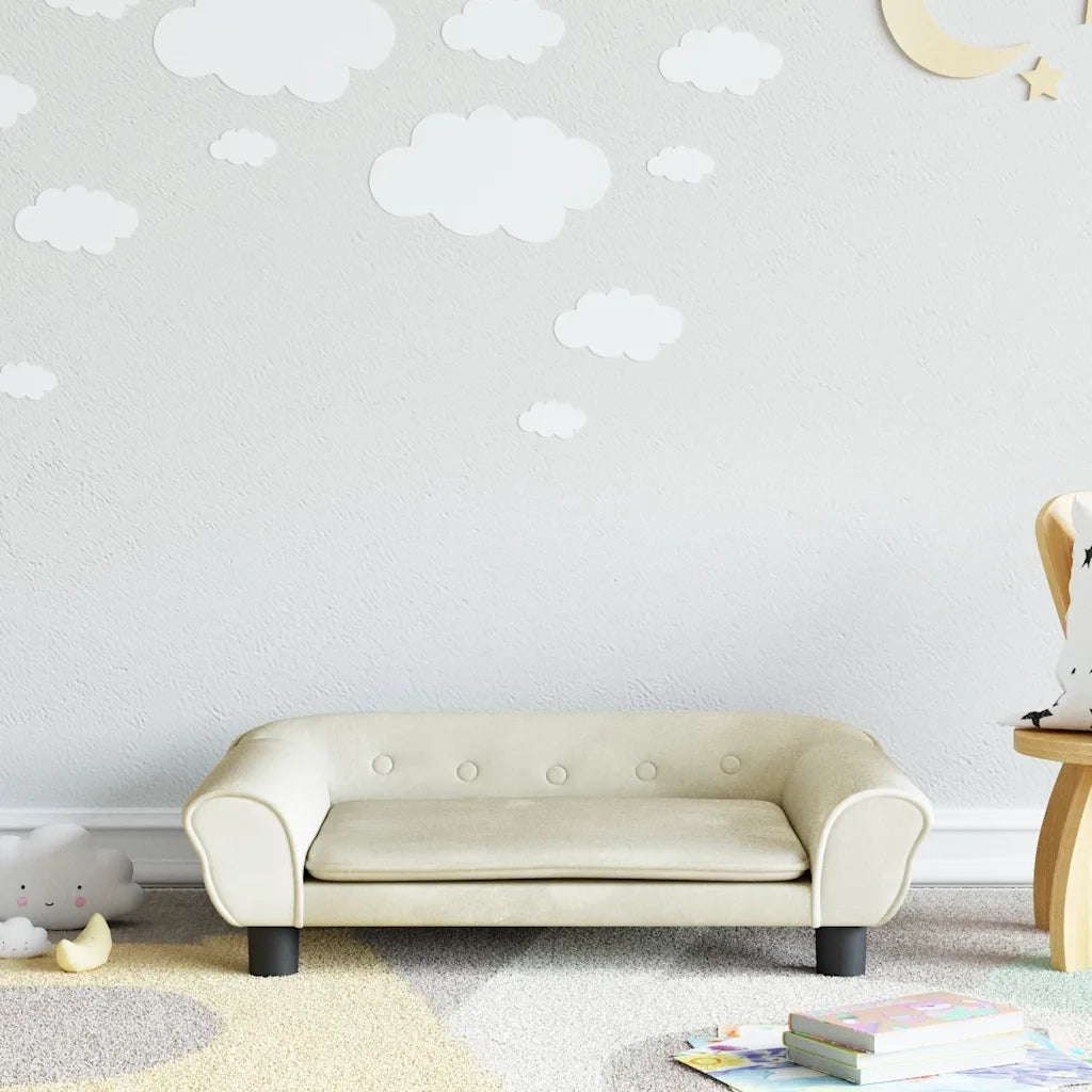 Divano per Bambini-Sofa-Divanetto Crema 70x45x26 cm in Velluto
