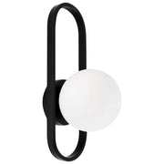 Lampada da parete in vetro opaco Paralume nero stile moderno