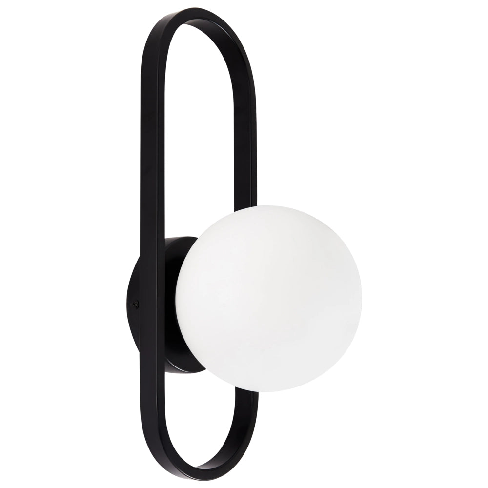 Lampada da parete in vetro opaco Paralume nero stile moderno