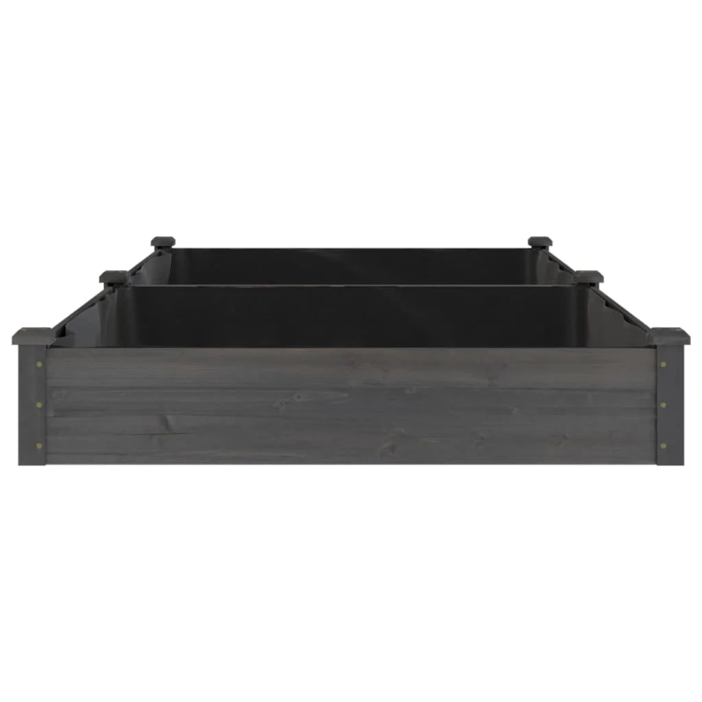 Fioriera rialzata per piante fiori patio giardino rivestimento 240 x 120 x 25 cm legno massello di abete grigio 02_0039840
