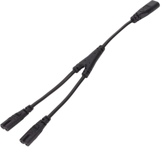 Divisore di cavo da 30 cm - IEC320 C8 Mannello a 2 x IEC320 C7 Femmina - Cavo senza scarto - PVC - 2,5 A/250 V - 1500W Potenza nominale