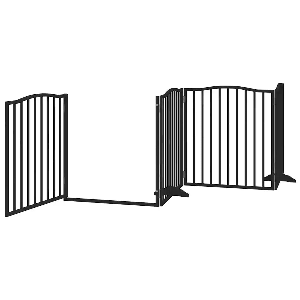 Cancello per Cani Porta Pieghevole Nero 6 Pannelli 480cm Pioppo CFW7126088