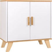 Arredamento Bagno in Legno - Cassetto Bagno, Comodino WC, Sottocassetto WC - 60x30x60 cm - MDF - Bianco con Ebeno Chiaro