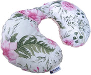Supporto per neonato in cotone al 100% / cuscino per neonato in Minky per auto, passeggino, viaggi, cuscino per dormire, cuscino per viaggio (fiore con Minky lilla chiaro)
