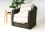 Telo Arredo Granfoulard Copritutto Cotone Made Italy Vari Disegni Arredatutto Copriletto Multiuso - 1 Piazza - Riga Larga Beige