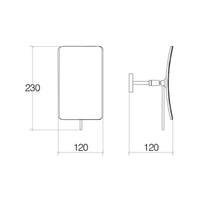 Lineabeta - Specchio ingranditore rettangolare 3X a parete orientabile Mevedo