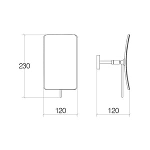 Lineabeta - Specchio ingranditore rettangolare 3X a parete orientabile Mevedo