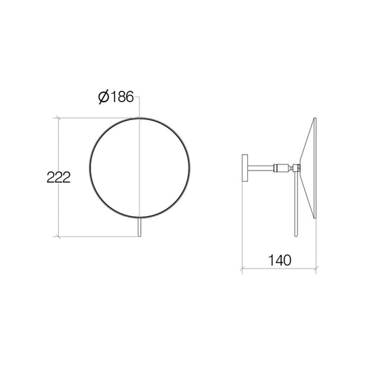 Lineabeta - Specchio ingranditore tondo 3X a parete orientabile Mevedo