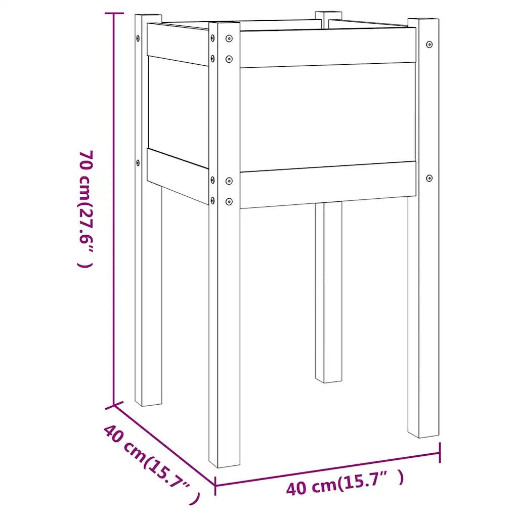 Fioriere da Giardino 2 pz 40x40x70 cm in Legno Massello di Pino cod mxl 67041