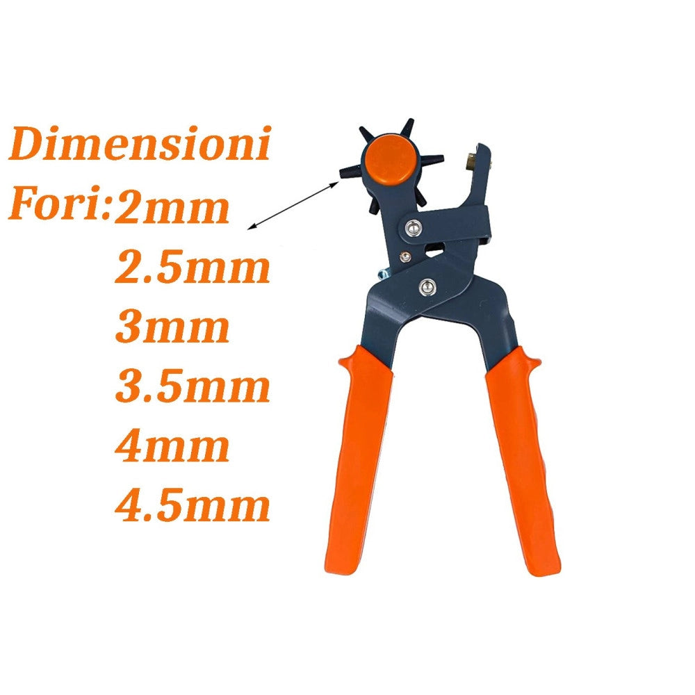 Trade Shop - Pinza Fustellatrice Per Cinture Buchi Fori Cintura Cuoio Pelle Testa Girevole -