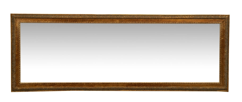 Biscottini Specchio Specchiera da parete e appendere verticale/orizzontale L50xPR4xH140 cm finitura foglia oro anticato