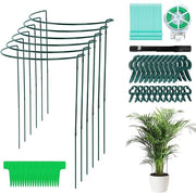 Sostegni per piante rotondi - Supporti per piante adattabili - 6 pezzi - Verde - Metallo - 80 cm di altezza