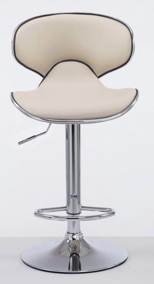 Set 2x Sgabelli LAS VEGAS V2 in similpelle crema,cromo