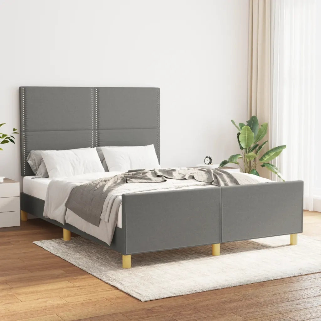 Giroletto senza Materasso Grigio Scuro 140x190 cm Tessuto 3124969
