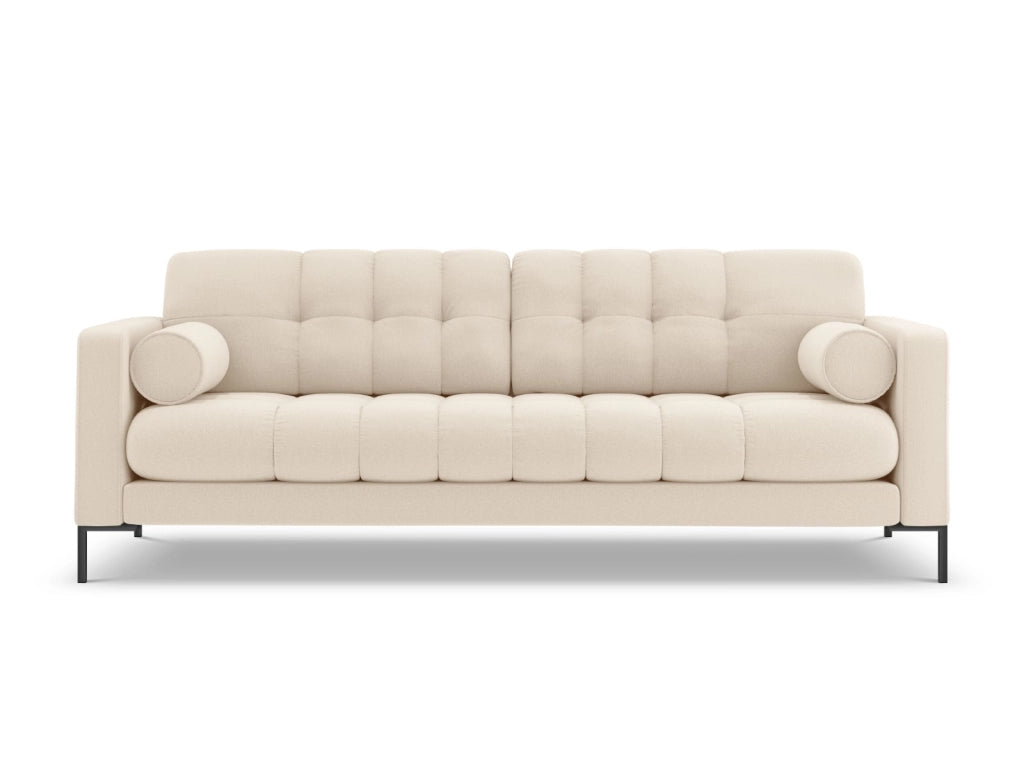Cosmopolitan Design - Divano "Bali" 4 posti in tessuto strutturato beige chiaro 