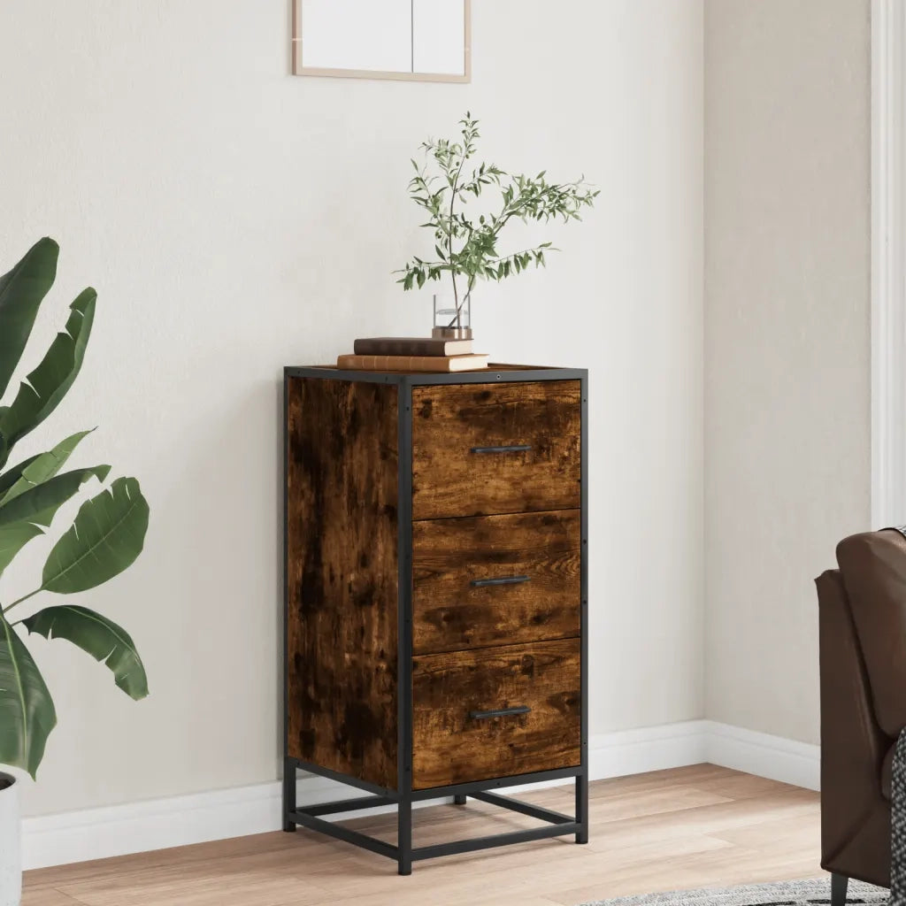 Credenza Rovere Fumo 35,5x35x76 cm in Truciolato 848946