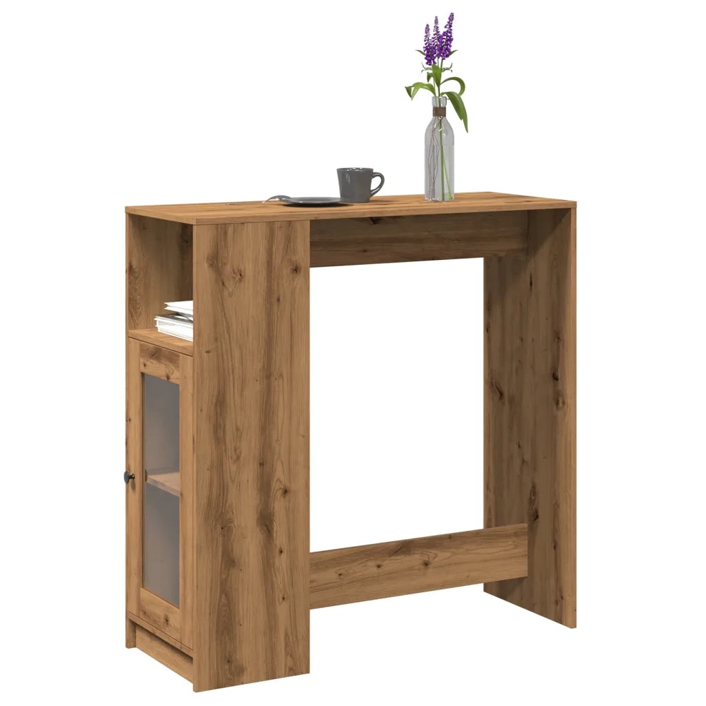 vidaXL Tavolo Bar con Rastrelliera Rovere 101x40x103,5 cm Multistrato
