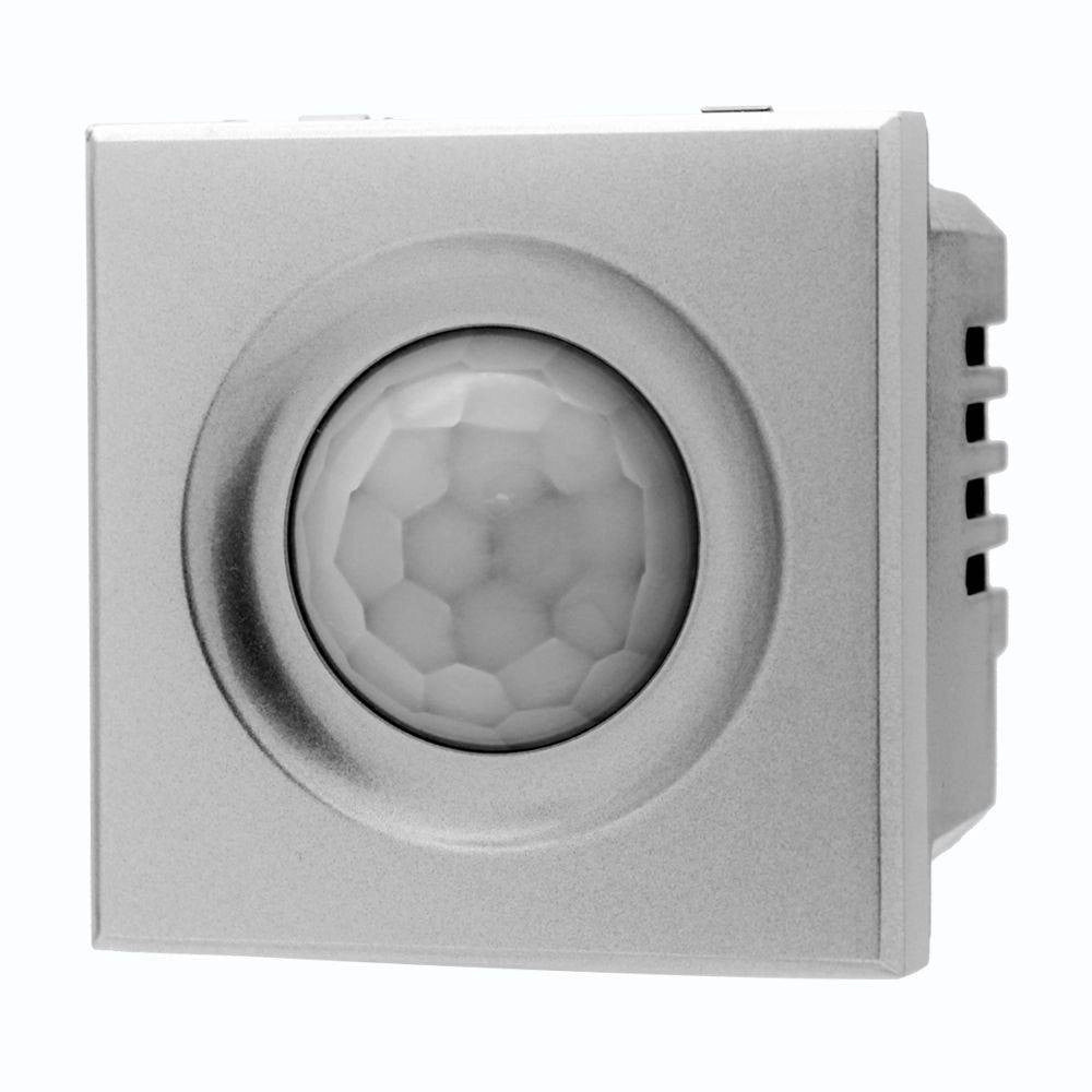 Trade Shop - Sensore Movimento Pir Infrarossi 2m Timer Silver Compatibile Bticino Axolute -