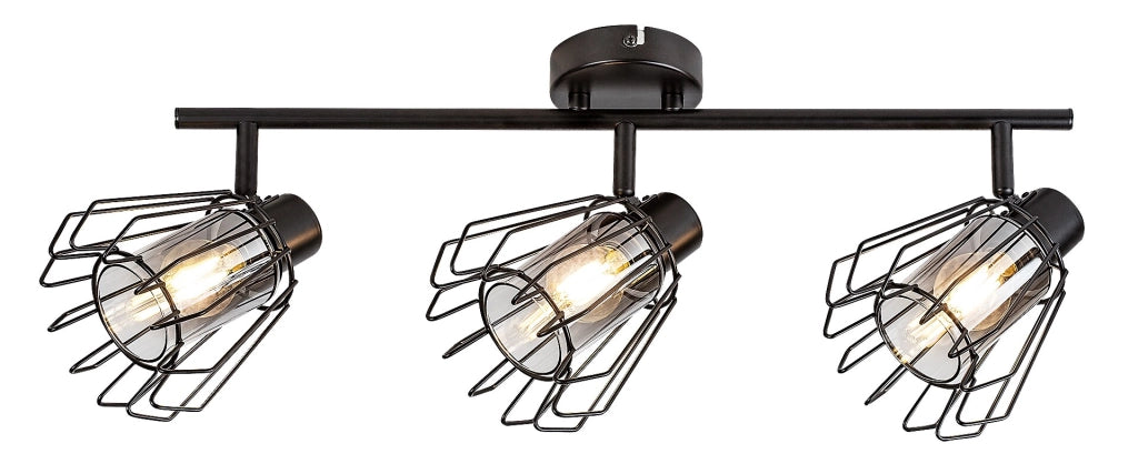 Plafoniera industriale nera 3 luci E14 Emerencia Rabalux