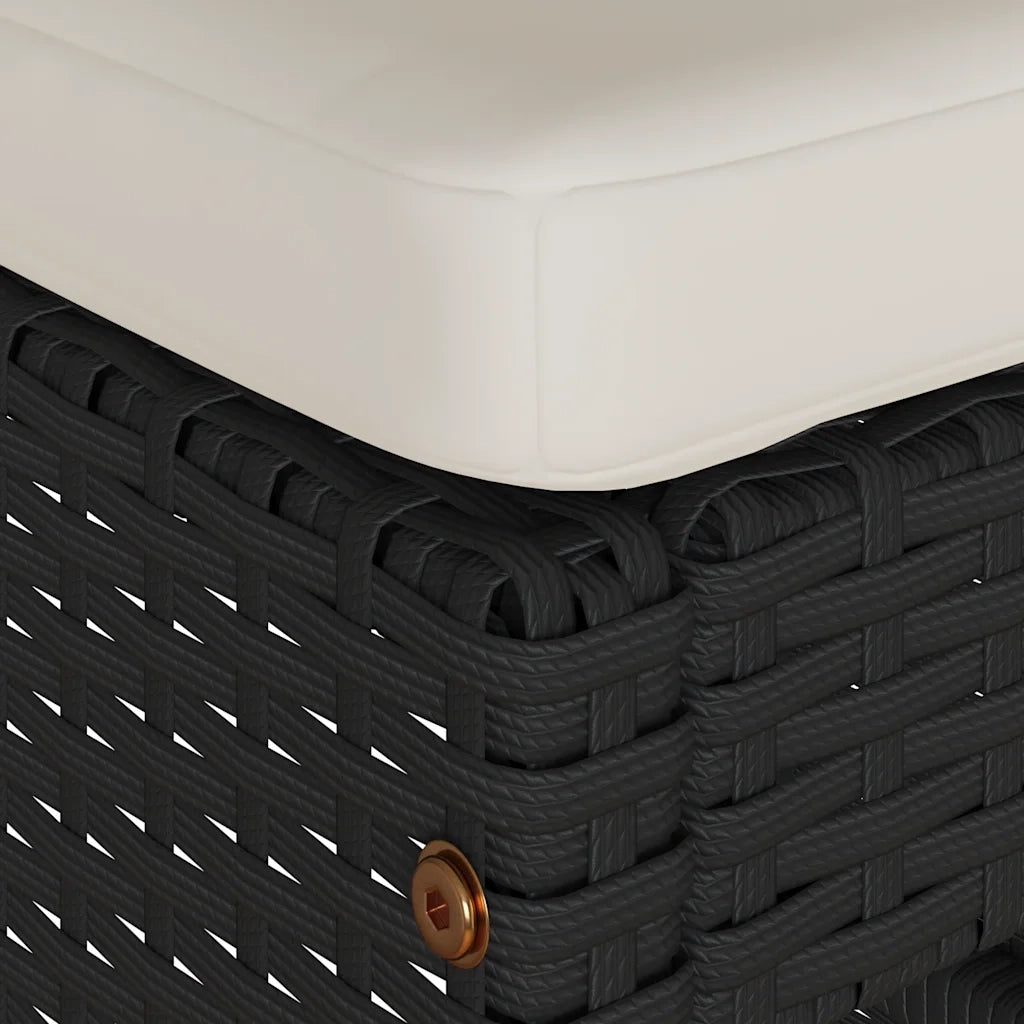 Sgabelli da Bar con Cuscini 4 pz Neri in Polyrattan CFW4970443