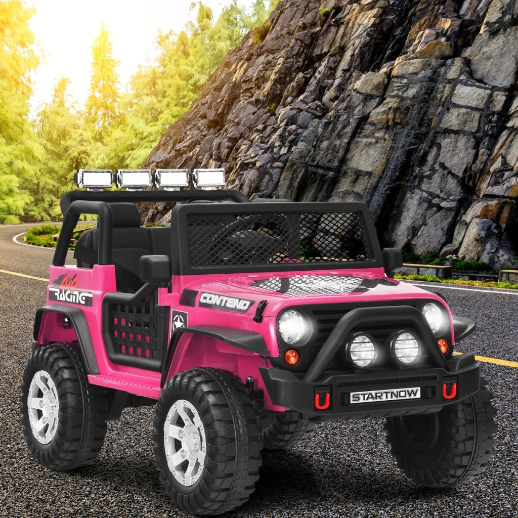 Auto elettrica camion con telecomando 3 velocit¨¤ luci musica interfaccia usb mp3 e radio, Auto elettrica per bambini 12v Rosa-Macchinine giocattoli
