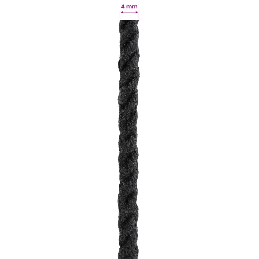 Corda Nero 0,4 x 0,4 x 5000 cm Cotone