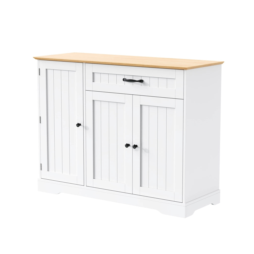 Credenza con 3 ante e 1 cassetto - per ingresso e soggiorno - in MDF - bianco naturale