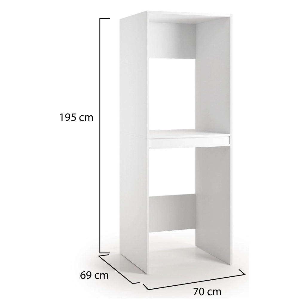 Flagler, Armadio Multiuso Grande un Ripiano Made in Italy, 70x195h cm Bianco