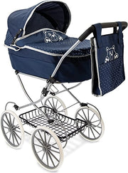 Teorema Giocattoli 74256 - Carrozzina per bambole con Telaio in Metallo, Alta 90cm, con Borsa Portaoggetti, Cappottina R