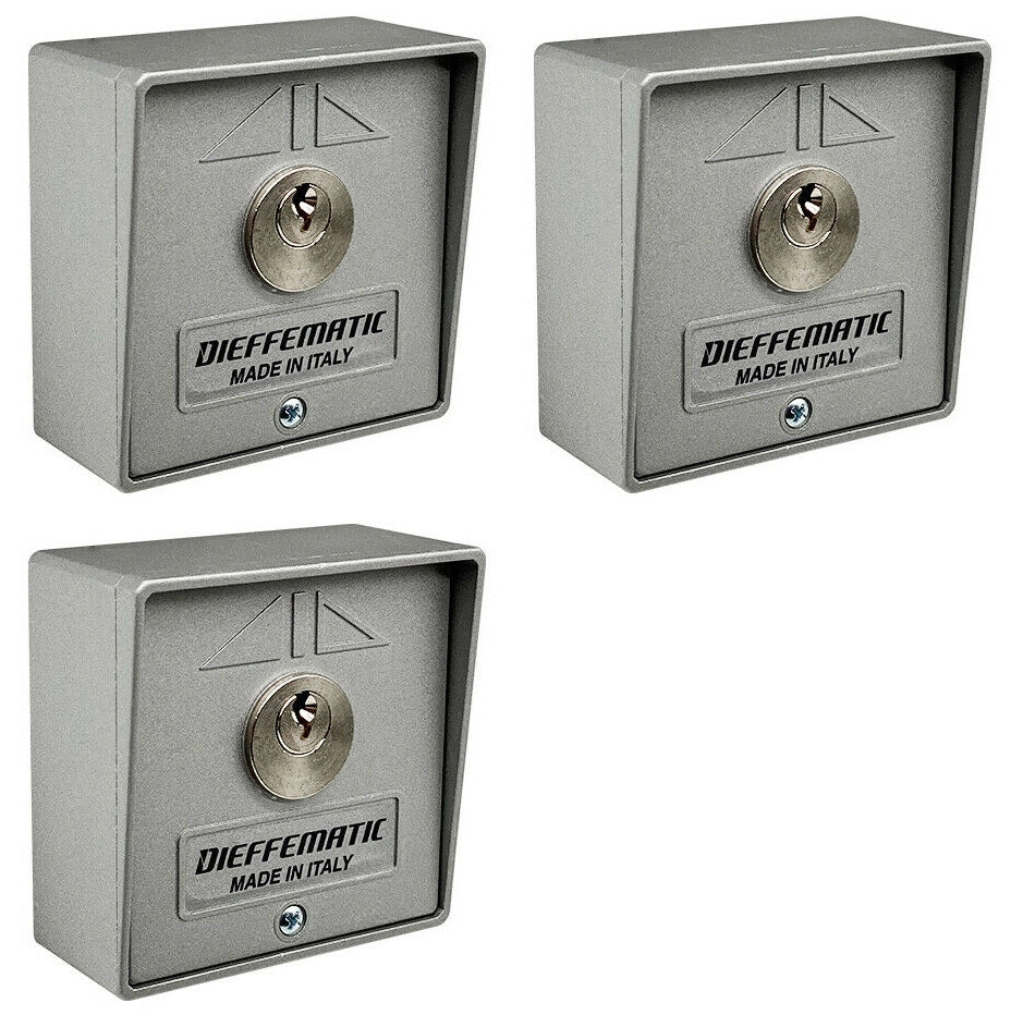 NUMERO 3 SELETTORI A CHIAVE UNICA UGUALE AUTOMAZIONE CANCELLO SERRANDA GARAGE