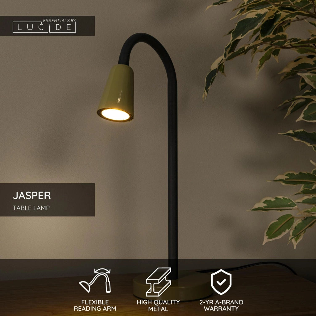 Lampada da tavolo JASPER 1xGU10 metallo verde nero Lucide