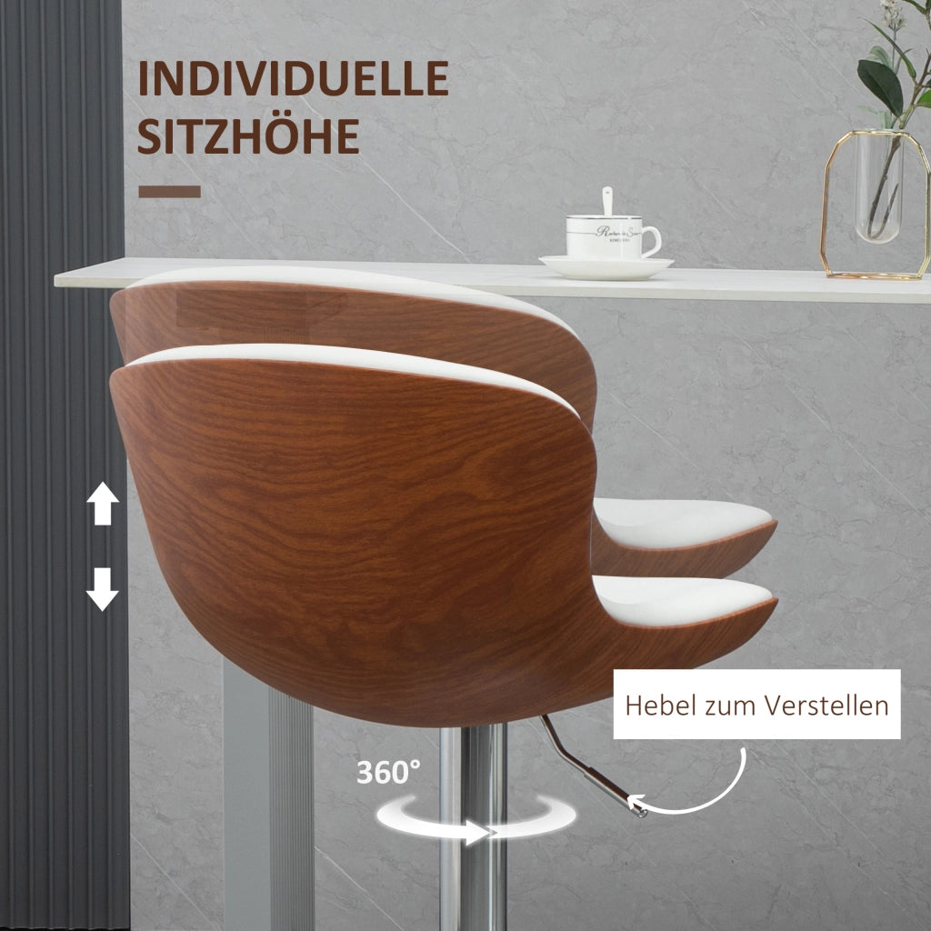 Set 2 Sgabelli da Bar Regolabili in Altezza ¨C Xylo ¨C Seduta Girevole Metallo Crema