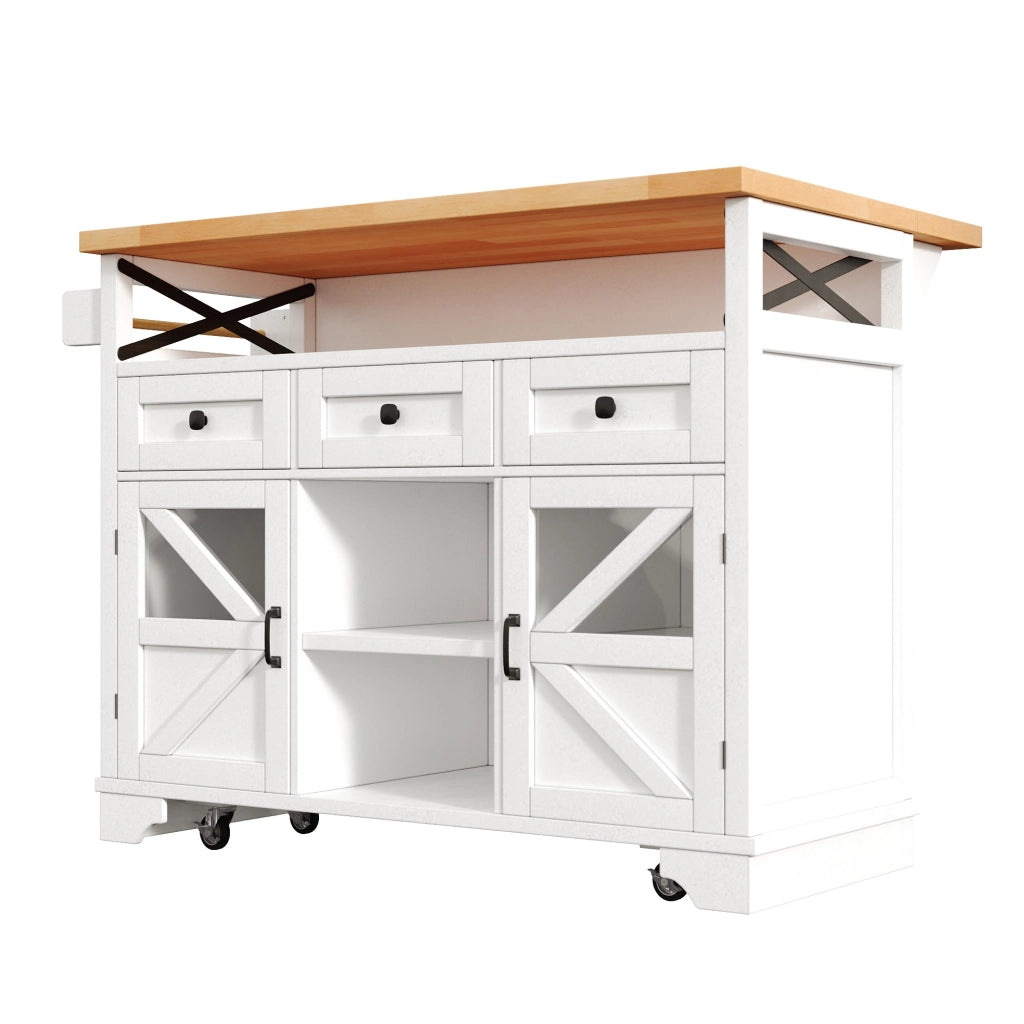 Carrello da cucina multifunzionale - Zephmum- Con LED, tavolo pieghevole e ruote