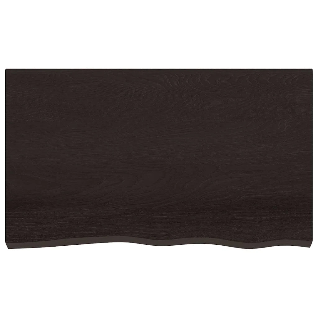 Piano Tavolo Marrone Scuro 100x60x2cm Rovere Massello Trattatocod mxl 92590