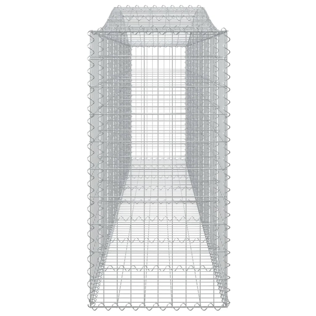 Cestini gabbioni recinzione a gabbia muro di contenimento ad arco 20 pezzi 400 x 50 x 100/120 cm ferro zincato argento 02_0040643