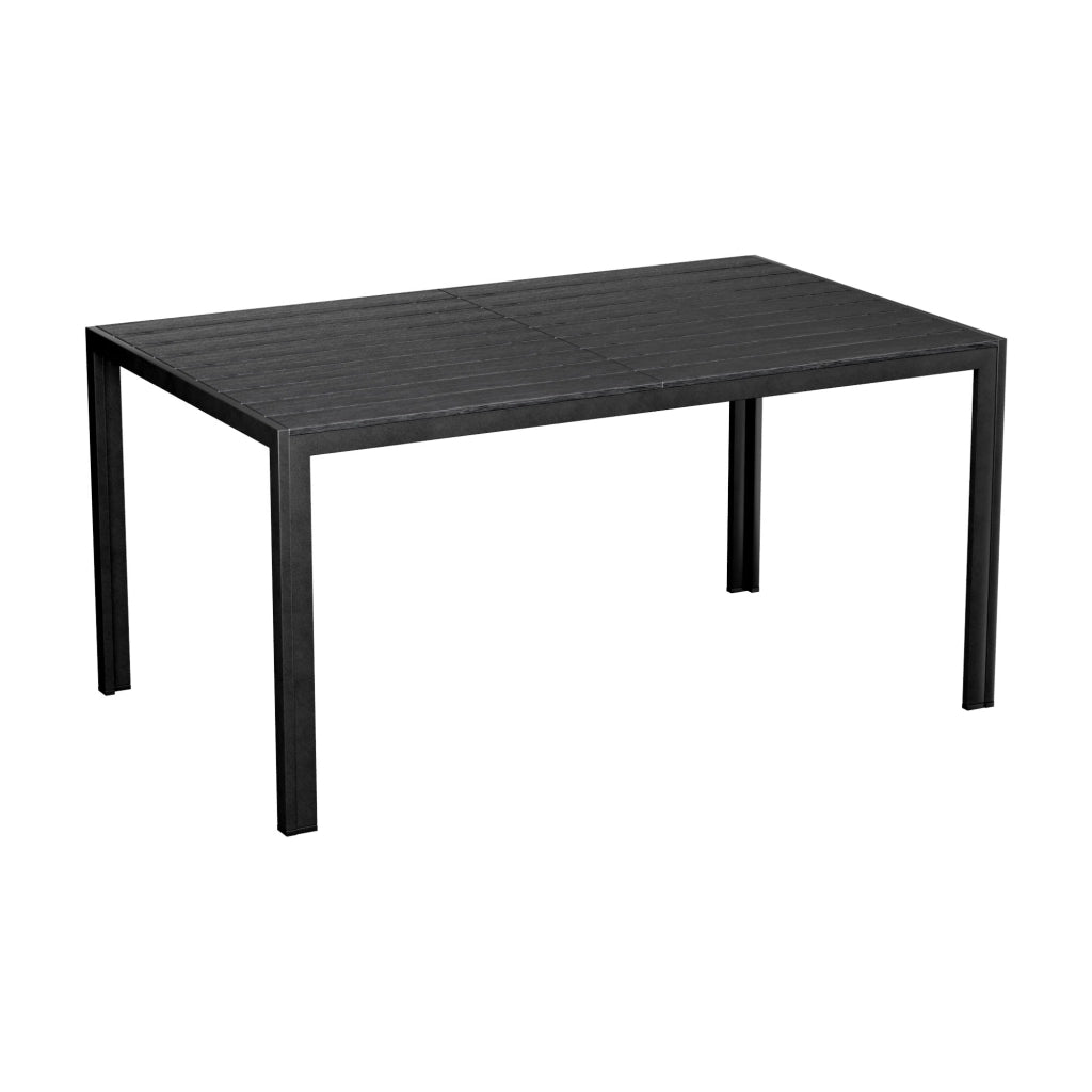 Giano - Tavolo da pranzo da esterno con struttura in metallo e doghe in legno multistrato 150x90cm