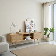 Cassettiera per TV in MDF colore legno naturale lunghezza 1400 cm