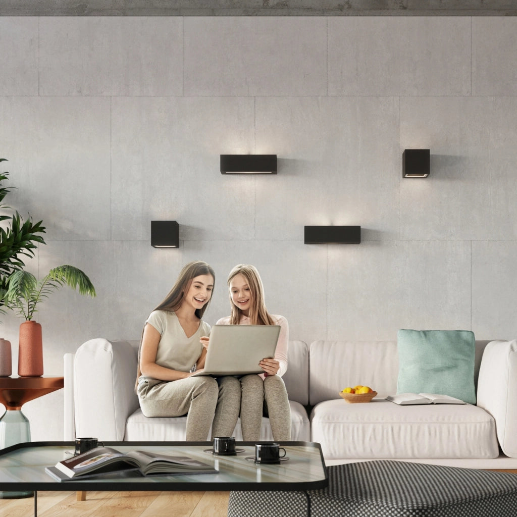 Applique in ceramica POLARO nera 1 luce E27 Pure Lume