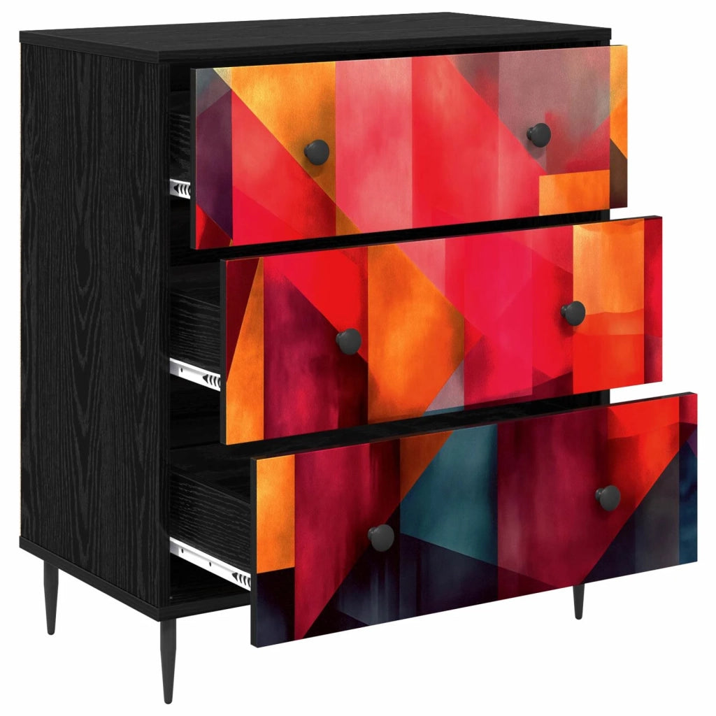 Cassettiera HEESCH Stampa a blocchi di colore 66 x 36,5 x 76 cm 8007378