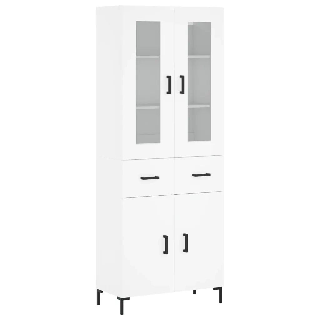 Credenza | Madia | Buffet da pranzo | Armadio da pranzo Bianca 69,5x34x180 cm in Legno Multistrato