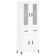 Credenza | Madia | Buffet da pranzo | Armadio da pranzo Bianca 69,5x34x180 cm in Legno Multistrato