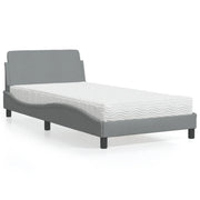 Letto con Materasso Dover Grigio Chiaro 100x200 cm in Tessuto 3208344