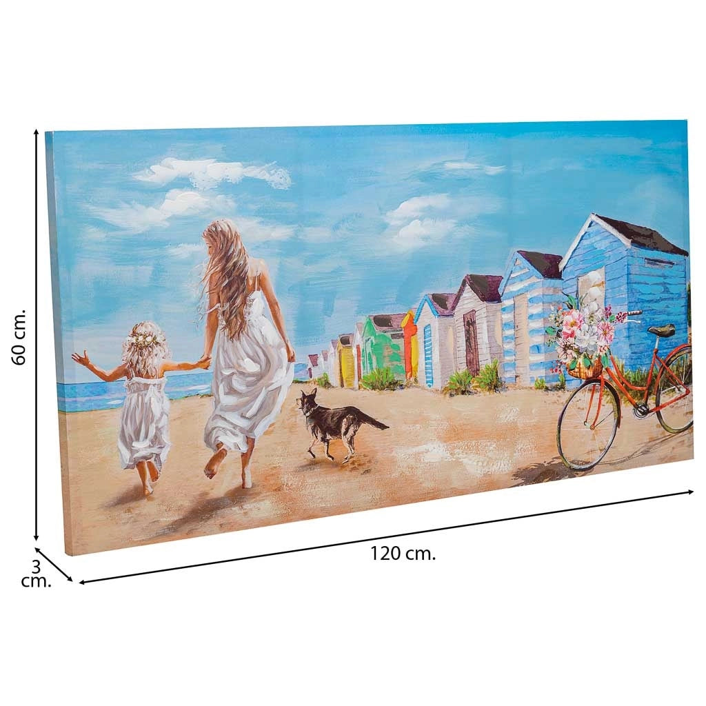 Quadro dipinto a mano con rilievo blu 60x120x3h