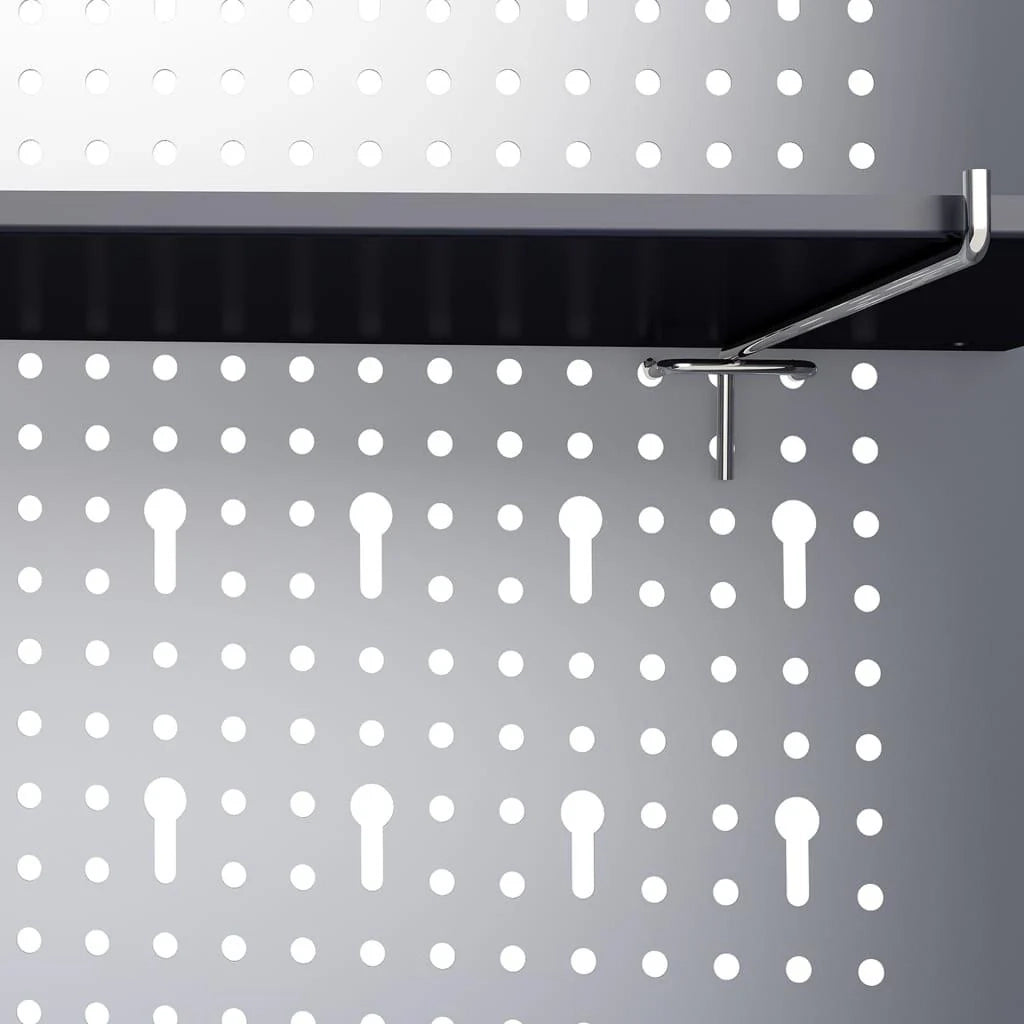 Mobiletto portautensili da parete organizer per utensili mobiletto portaoggetti portautensili da officina stile industriale metallo 60 cm grigio e nero 02_0003807