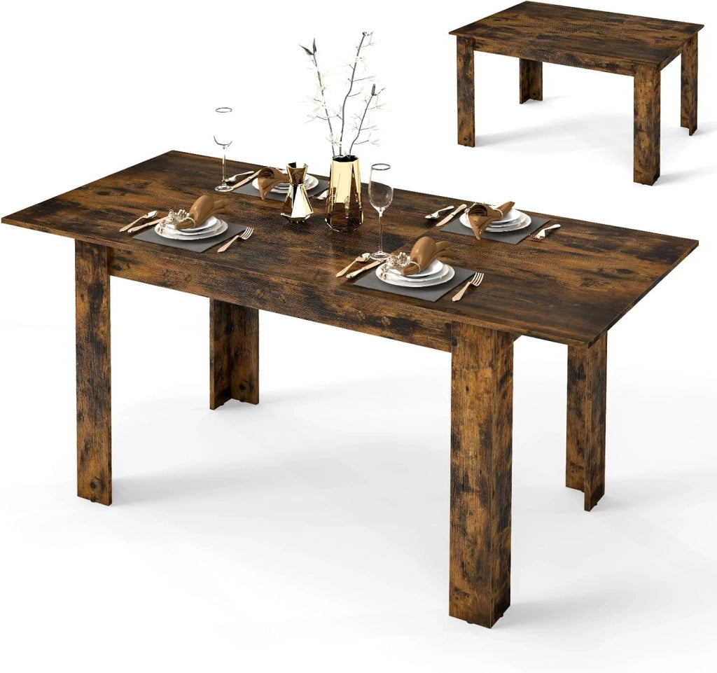 Tavolo Allungabile da Pranzo per 4-6 Persone, Tavolo Consolle Estensibile, Tavolo Moderno da Cucina, Soggiorno e Sala da Pranzo, 158 x 70 x 76 cm, Nero (Nero)