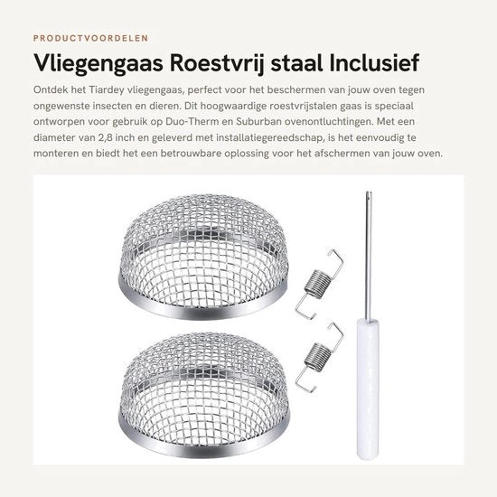 Viti e accessori per installazioni - Insetti - Protezione - 2,8 pollici - Acciaio inossidabile - 2 pezzi - Accessori per installazione - Protezione dagli insetti - Adatto per Duo-Therm/Suburban - Insetticida