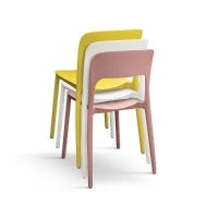 PAZZO DESIGN Sedia Luana set da 4 sedie tortora in Polipropilene
