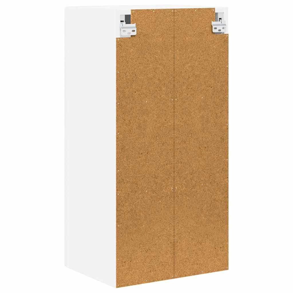 Set di 2 pratici pensili da cucina 40 x 31 x 80 cm stile moderno minimalista in legno composito bianco lucido 02_0054013